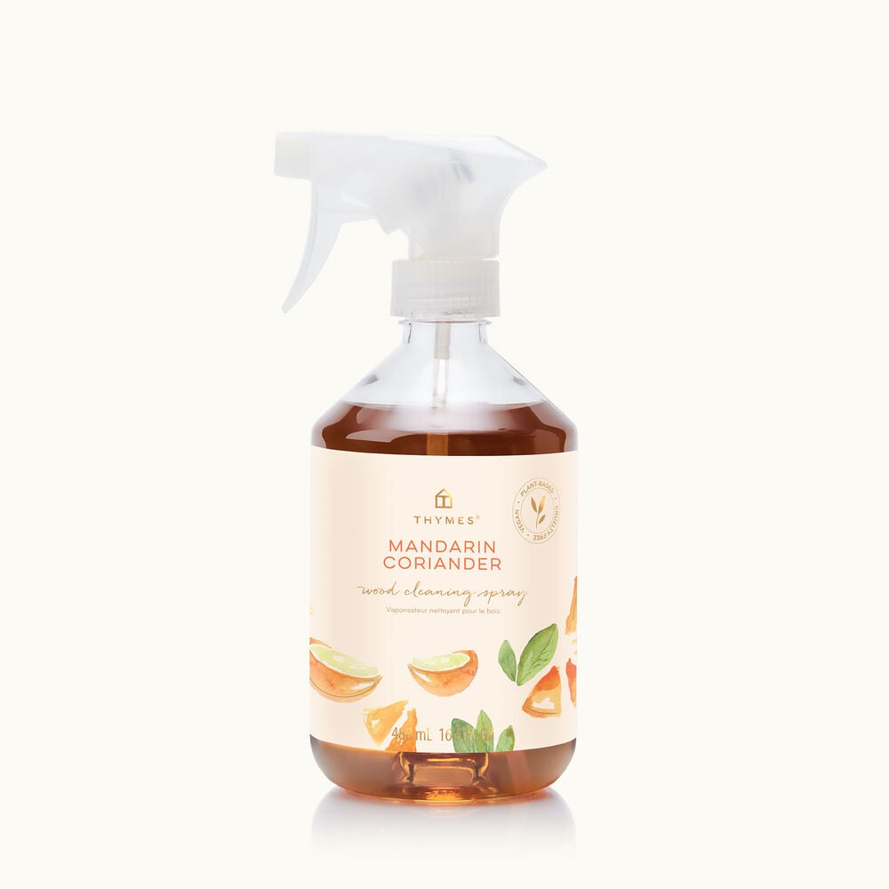 Thymes Mandarin Coriander Wood Cleaning Spray is a citrus fragrance image number 1